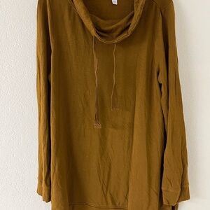 Daily Ritual Warm Brown Mockneck tunic